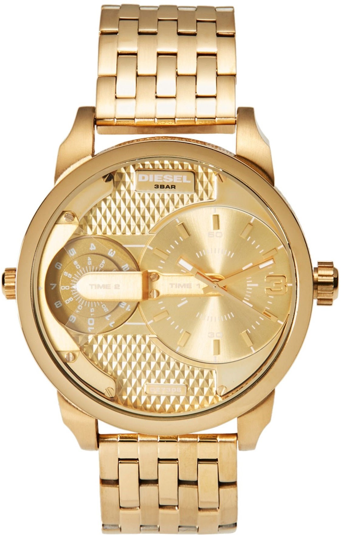 mysite Diesel DZ7306 Mini Daddy Chronograph Men's Watch - Gold Dial & Gold Stainless Steel Strap