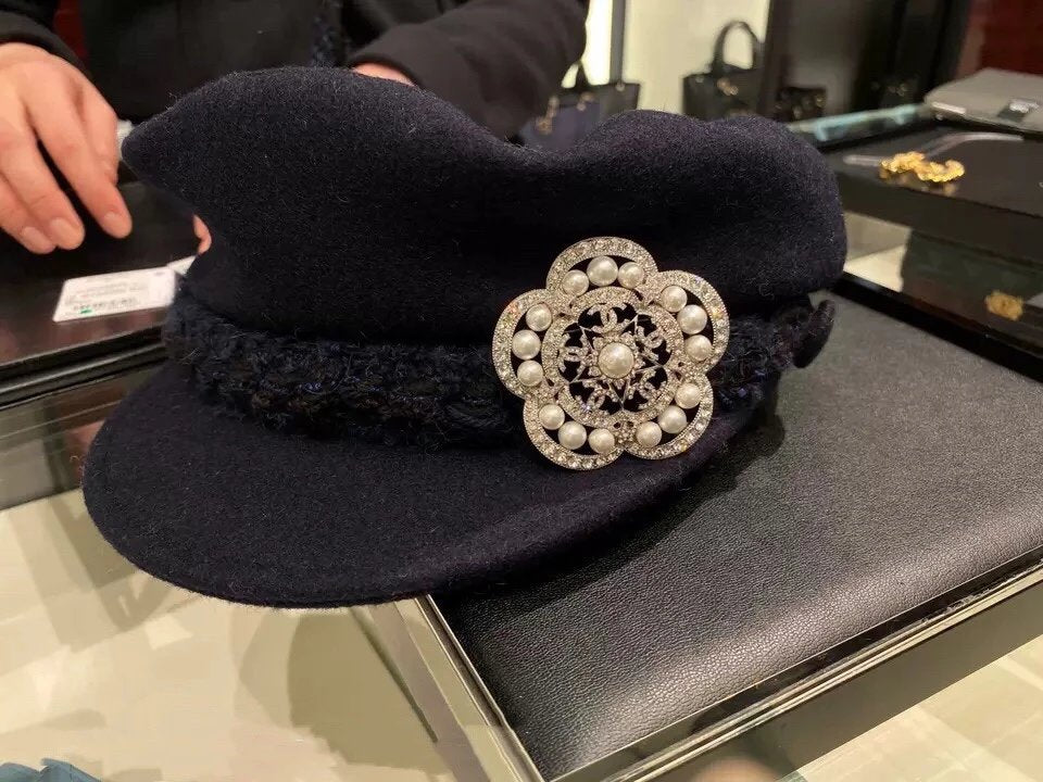 Chanel Camellia Pearls 18K Gold Brooch