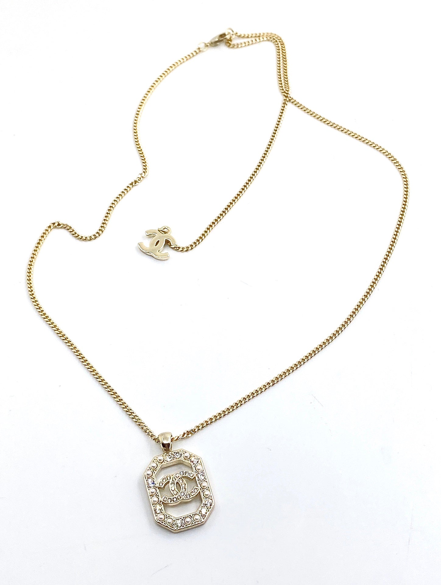 Chanel Perfume Bottle Chain 18K Gold Necklace
